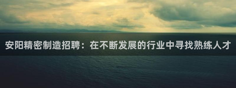 彩神8是正规平台吗是正品吗：安阳精密制造招聘：在不断发展的行业中寻找熟练人才