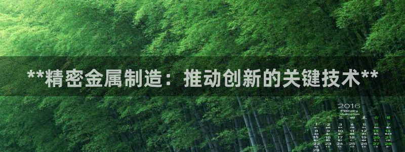 彩神通关注码金码对应码：**精密金属制造：推动创新的关键技术**