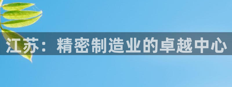 彩神v8下载：江苏：精密制造业的卓越中心