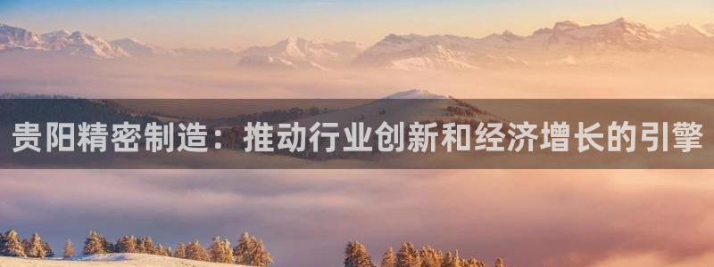 彩神v8手机客户端下载：贵阳精密制造：推动行业创新和经济增长的引擎