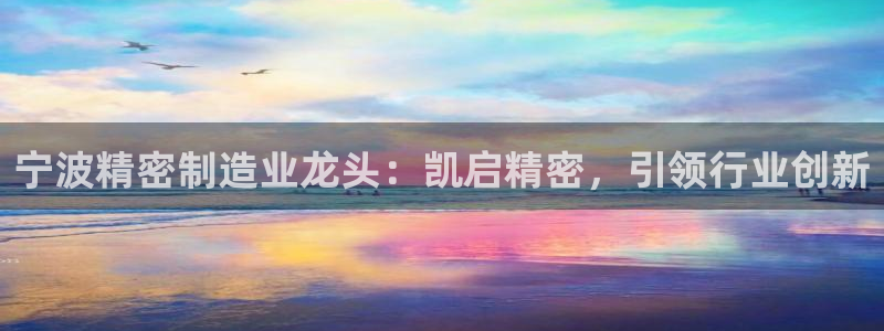 彩神赢的钱是哪里来的：宁波精密制造业龙头：凯启精密，引领行业创新