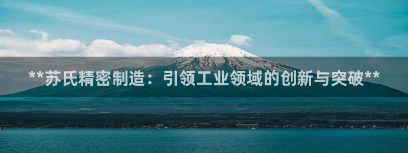 彩神盈利图片：**苏氏精密制造：引领工业领域的创新与突破**